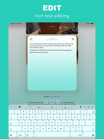 Runny - Quick Chat Style Notes iPad screenshot