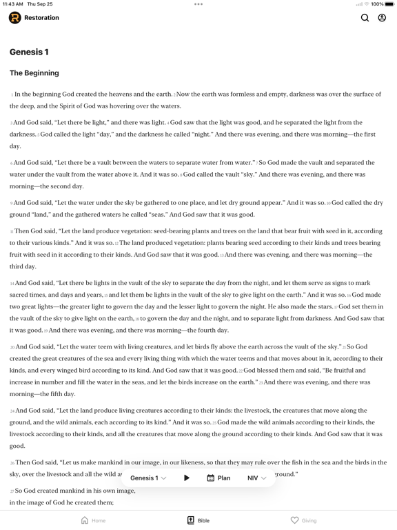 Restoration Place Church iPad screenshot 2 - Lifestyle app