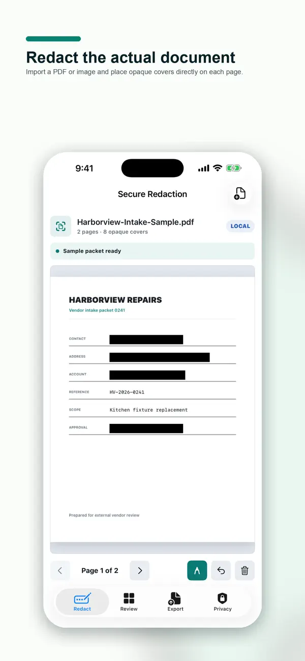 Screenshot #1 pour PDF Redact Private