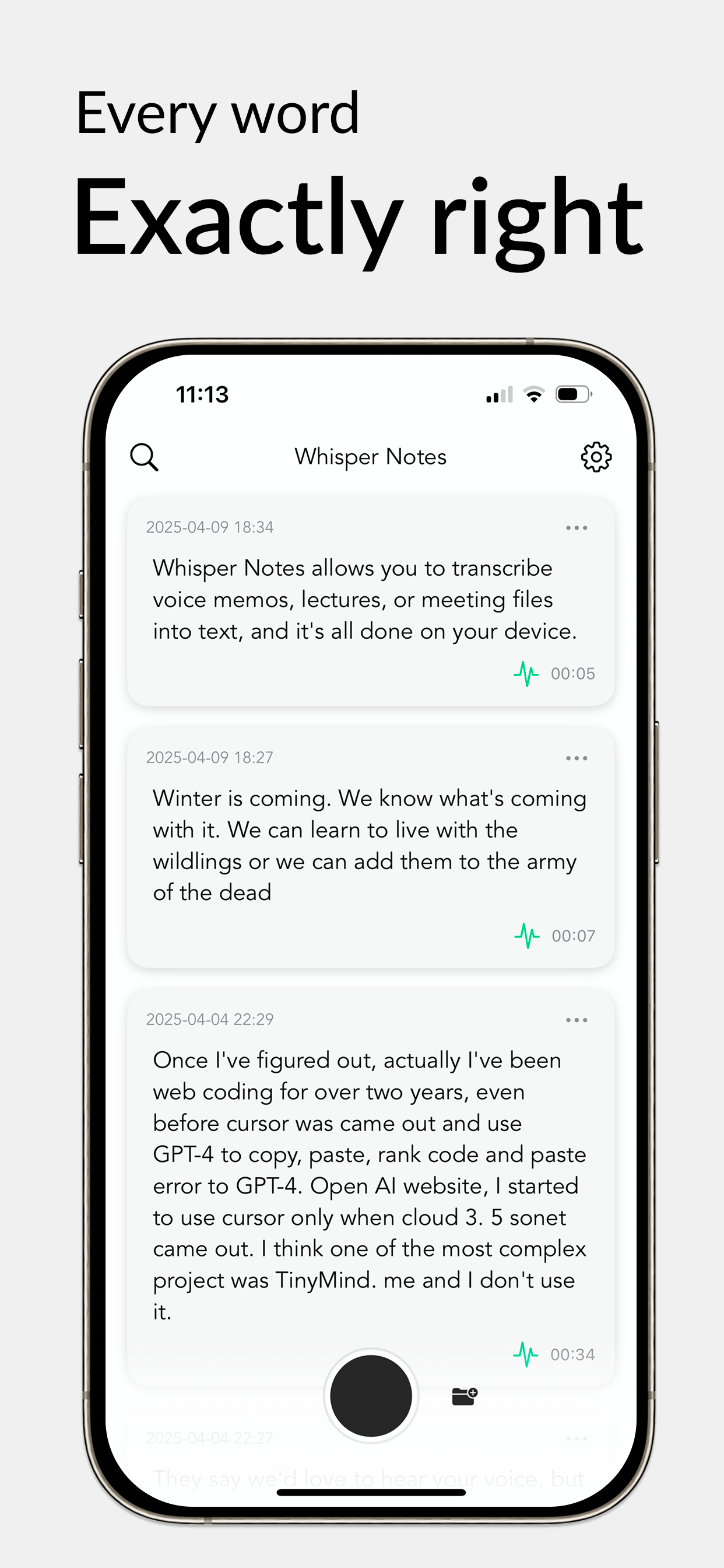 Whisper Notes - Speech to Text store screenshot 1