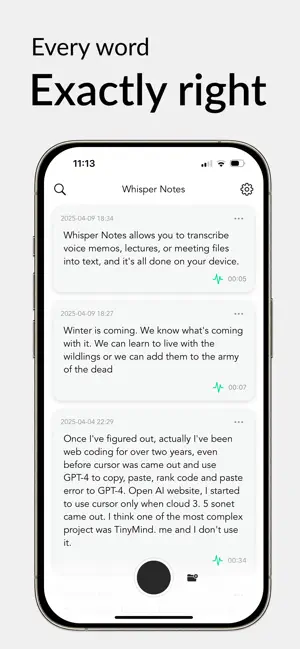 Whisper Notes - Speech to Text screenshot 1