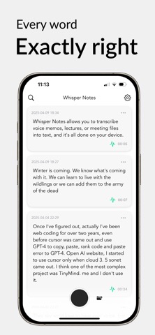 Whisper Notes - Speech to Text App Store preview screenshot 1