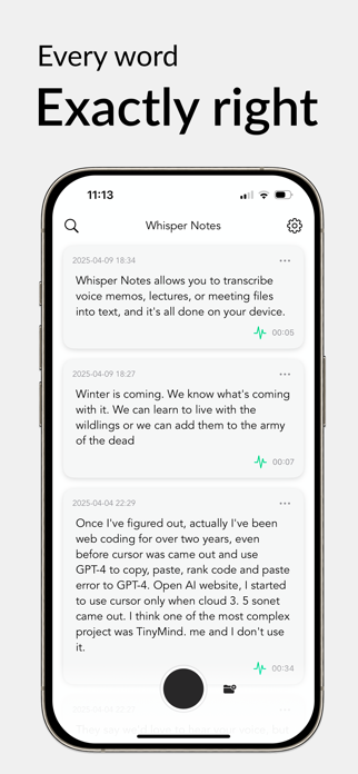 Whisper Notes - Speech to Text Screenshot 1 of 4