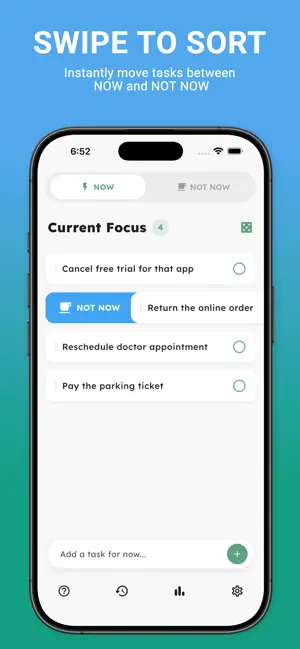 NOT NOW: ADHD To-Do List screenshot 1