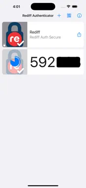 Rediff Authenticator screenshot 1