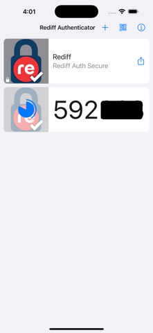 Rediff Authenticator Screenshot 1 of 2