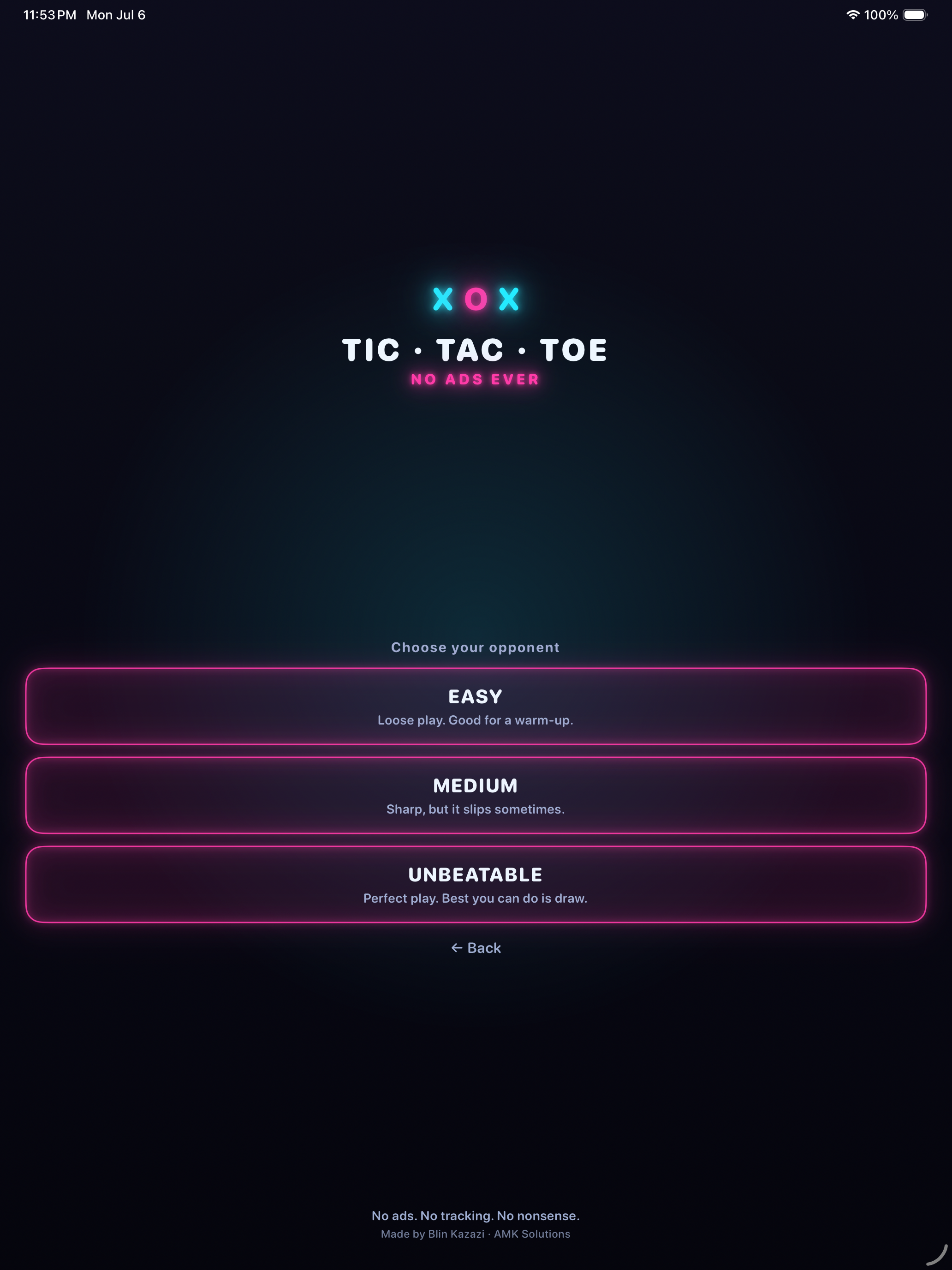 Tic Tac Toe: No Ads Ever screenshot 6