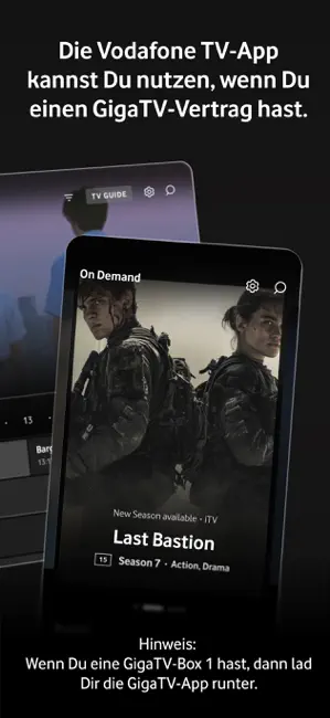 Vodafone TV (GigaTV Mobile) iPhone screenshot 1