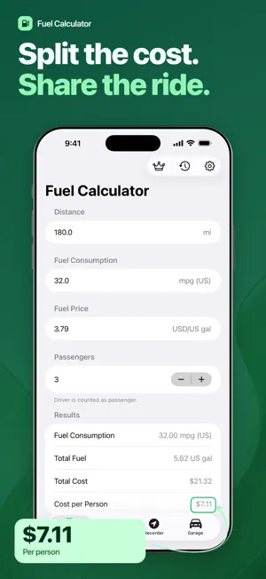 Fuel Calculator: Trip Cost MPG screenshot 2