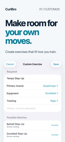 CurlBro: Workout Tracker Screenshot 7 of 7