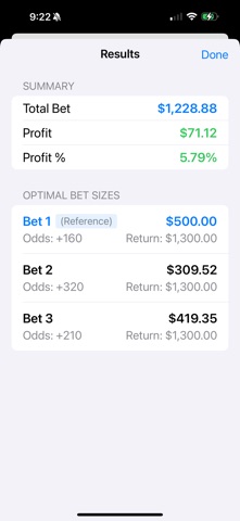 Bet Arbitrage Calculator Screenshot 4 of 4