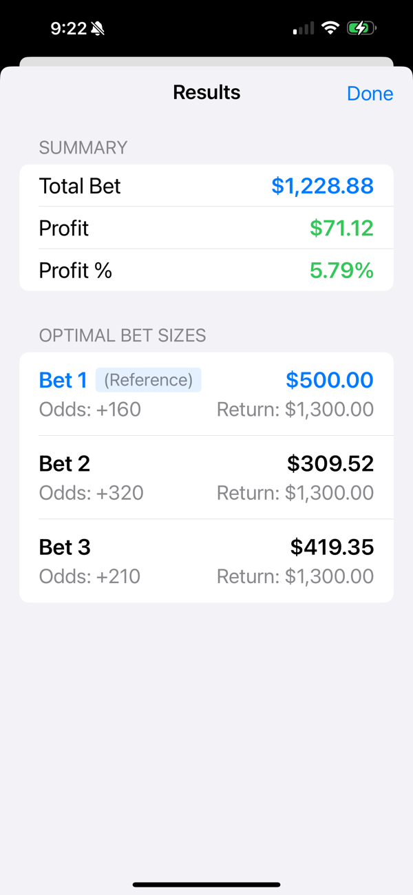 Bet Arbitrage Calculator screenshot 4