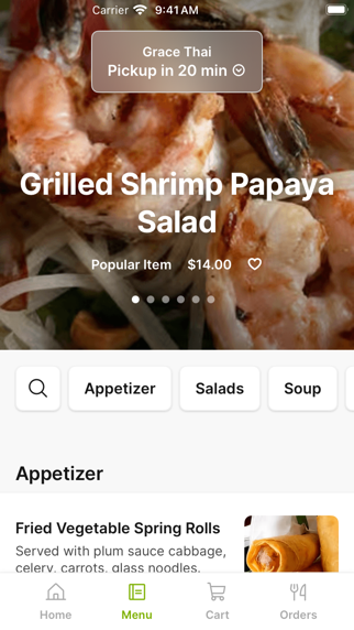 Grace Thai iPhone screenshot 2 - Food & Drink app