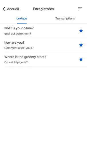 Capture d'écran de Google Traduction sur iPhone 6