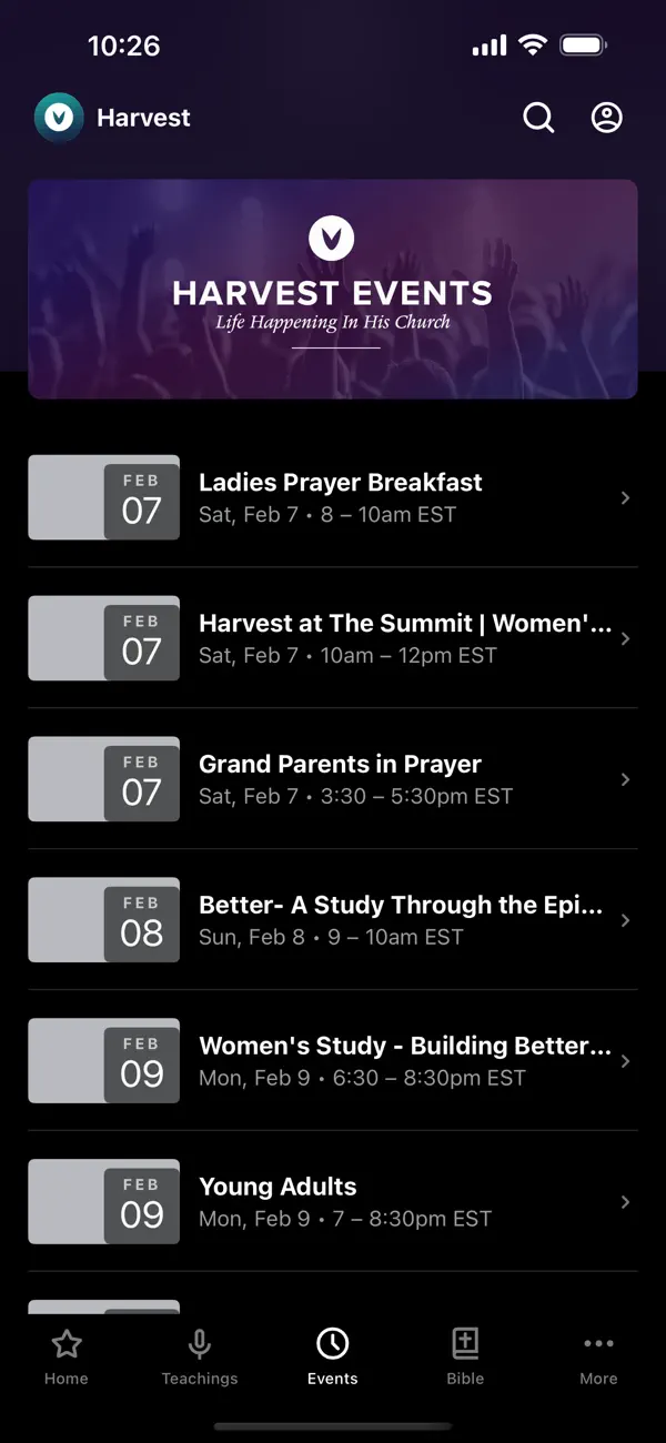 Screenshot #3 pour Harvest Fellowship App