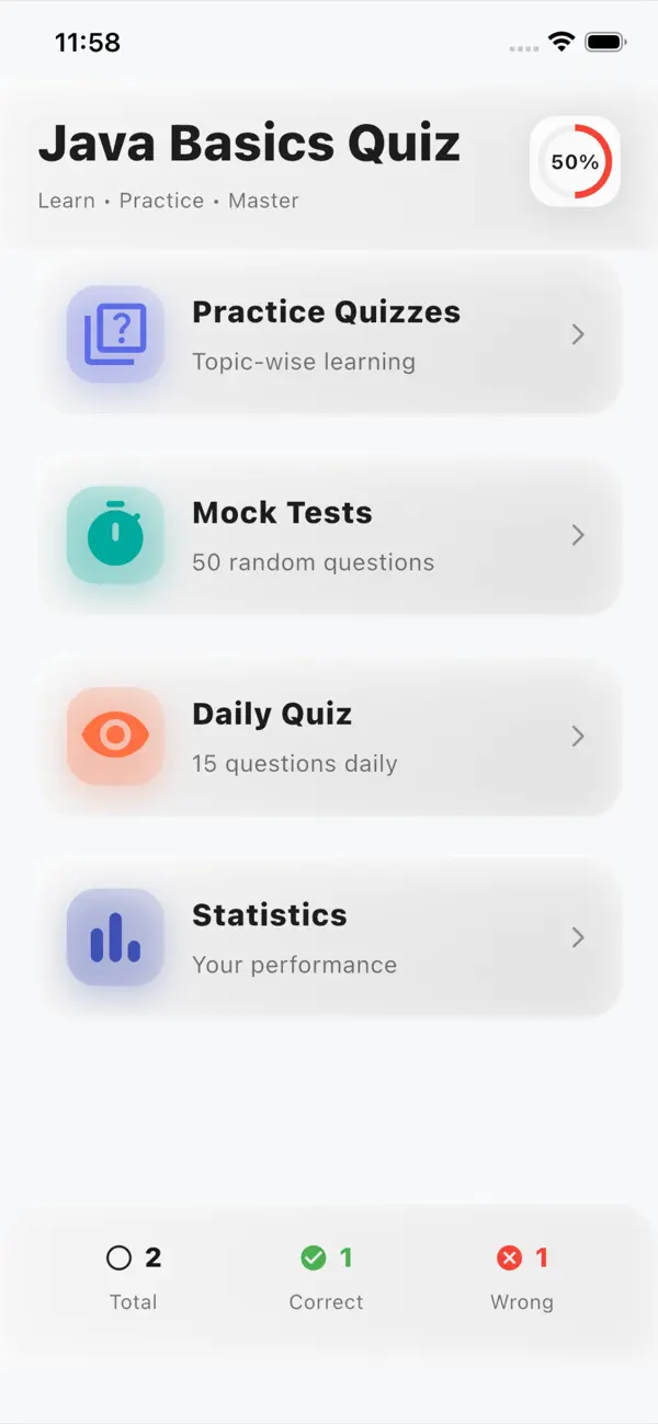 #1. Java Basics Quiz (iOS) Ved: Manish Kumar