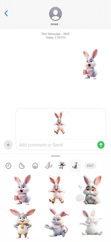 Super Fluffy Bunny Stickers iPhone screenshot