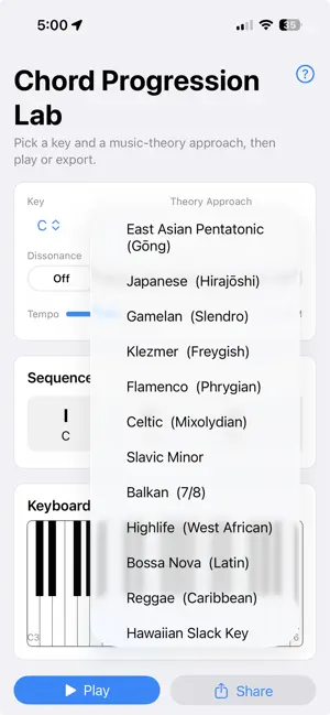 Chord Progression Lab screenshot 2