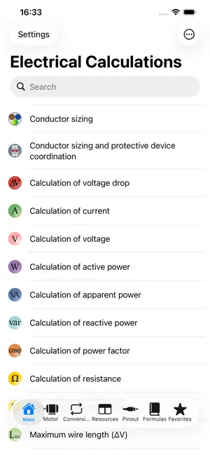 Electrical Calculations screenshot 1