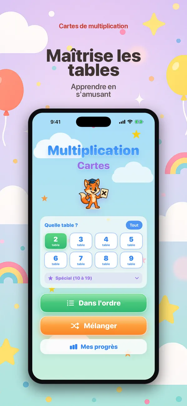 Screenshot #1 pour Multiplication Renard: Tables