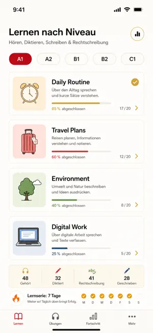 German Dictation Practice screenshot 2