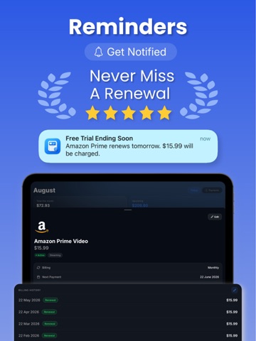 Subscription Tracker: Subflo iPad screenshot