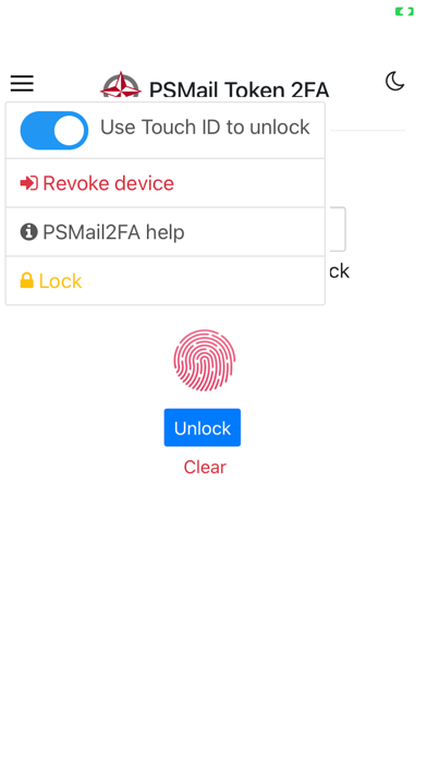 PSMail2FA Screenshot