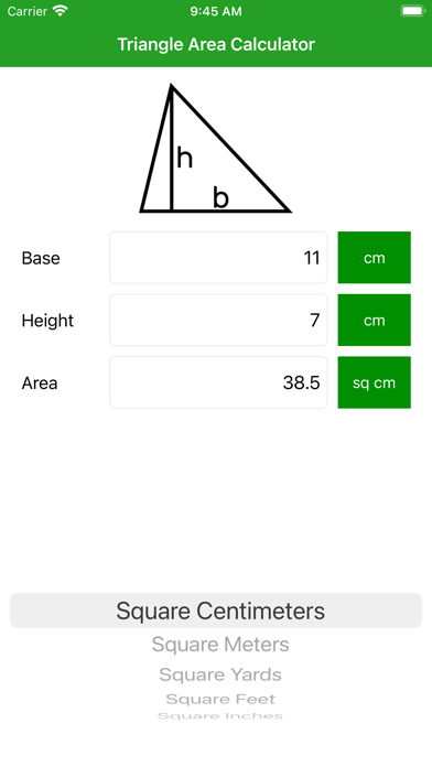 Screenshot #3 pour Triangle Area Calculator Pro