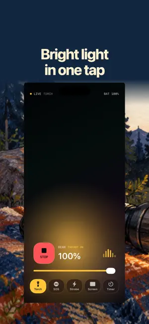 1Tap Flashlight — Turbo Bright screenshot 1