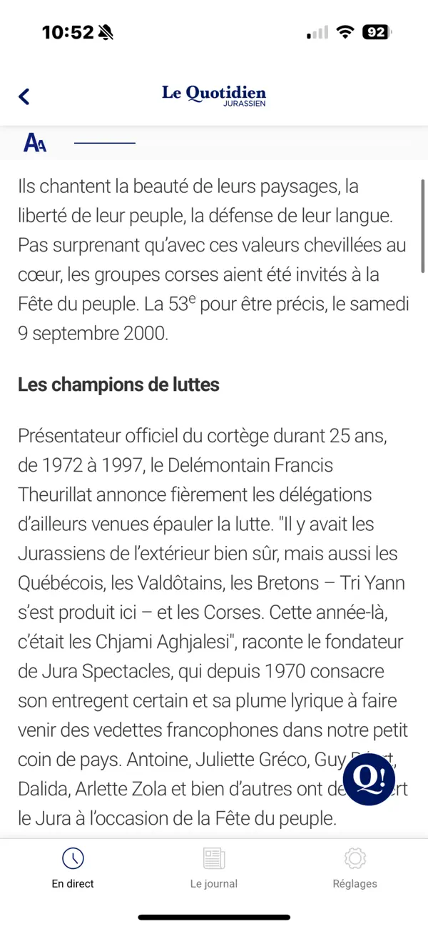 Screenshot #2 pour Le Quotidien Jurassien