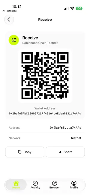 Hood Wallet on Robinhood Chain screenshot 4