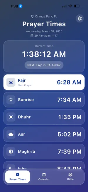 Prayer Times - Full Athan screenshot 1