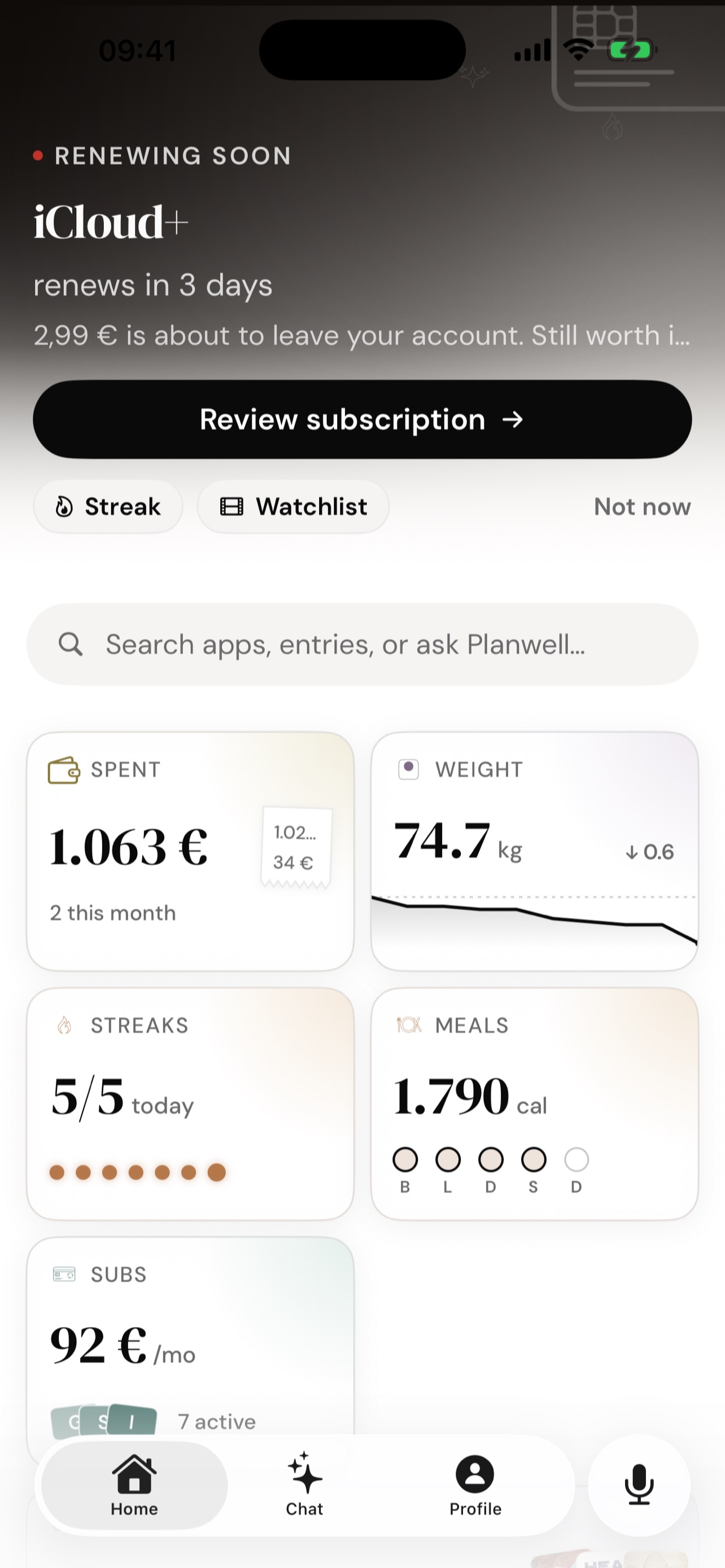 Screenshot 1 of Planwell: Track Anything