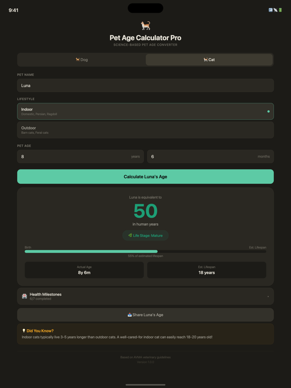 Screenshot #6 pour Pet Age Calculator Pro