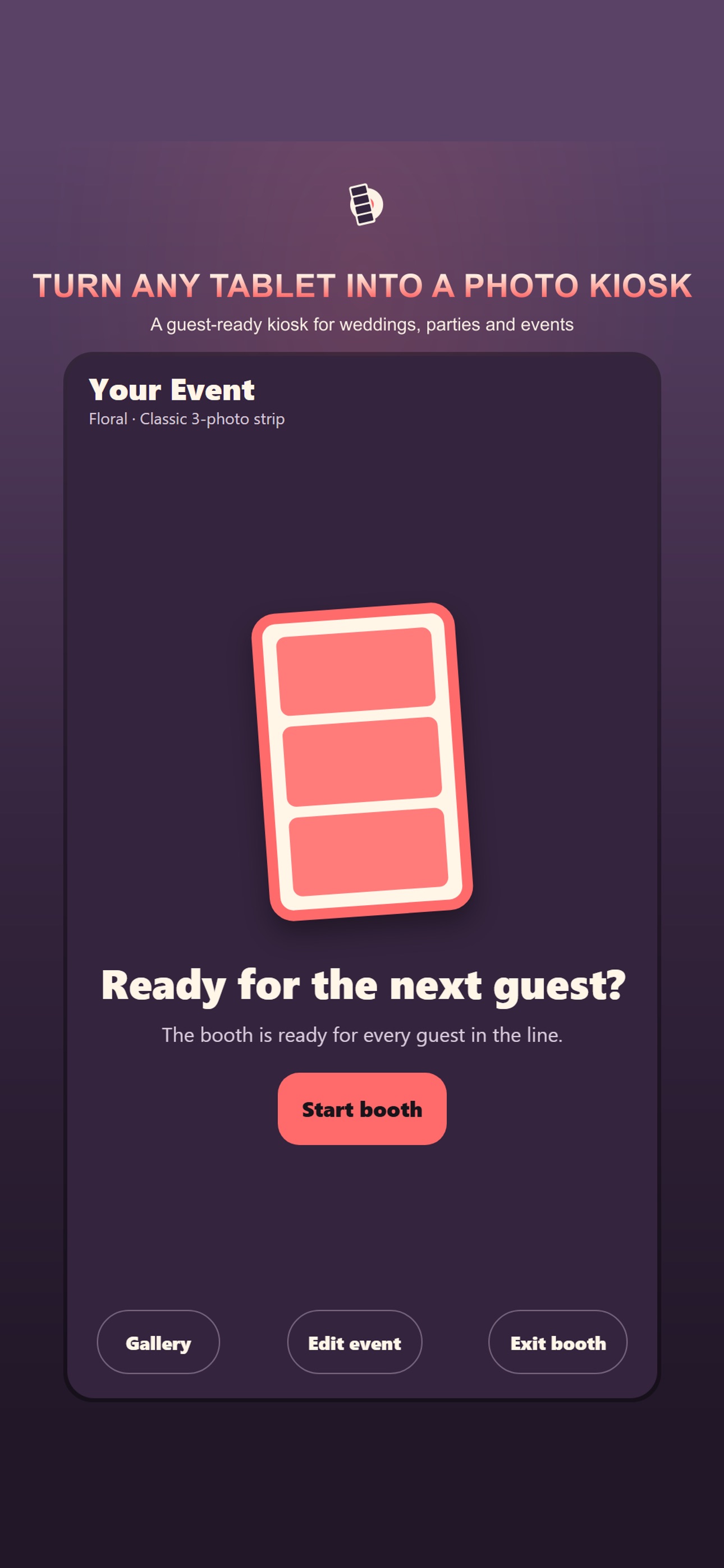 Screenshot 1 of Photo Kiosk for Events