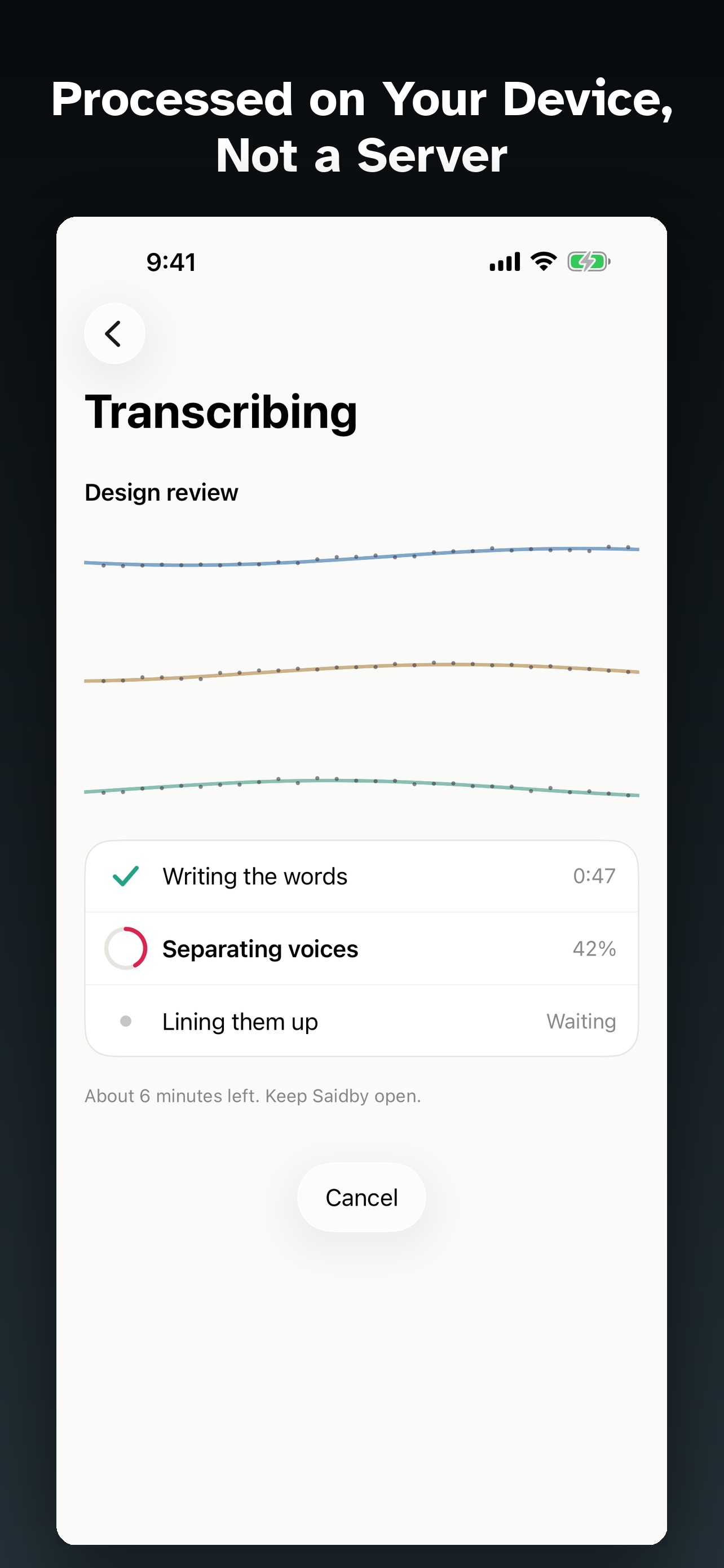 Screenshot 5 of Meeting Transcriber: Saidby