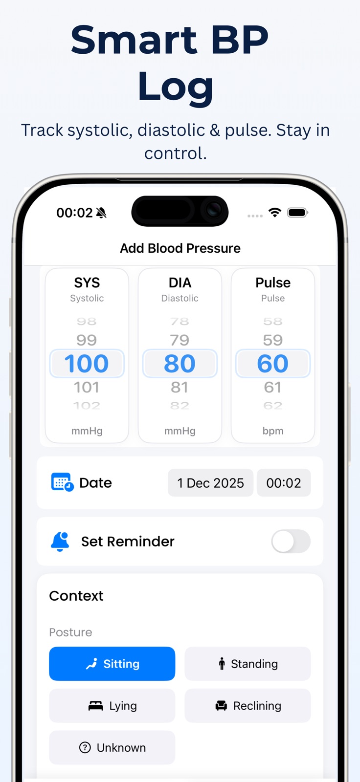 Blood Pressure Log BpMate iphone screenshot 3