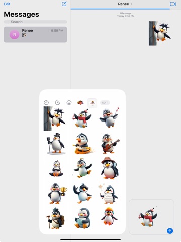 Ultra Cool Penguin Stickers iPad screenshot