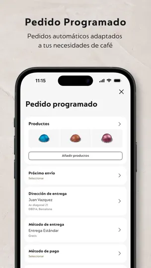 Captura de pantalla de Nespresso Store en iPhone 5