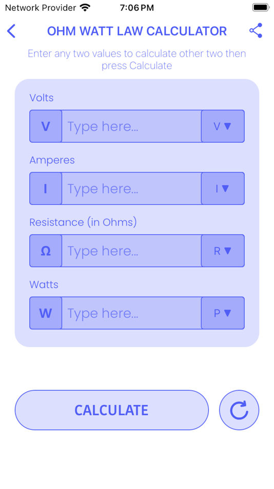 #4. OHM / WATT LAW CALCULATOR (iOS) 由: TROTHMATRIX