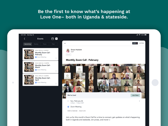Love One Ambassadors iPad screenshot 1 - Social Networking app