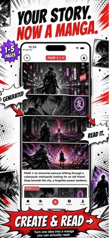 Comixa: AI Manga & Anime Maker iPhone screenshot