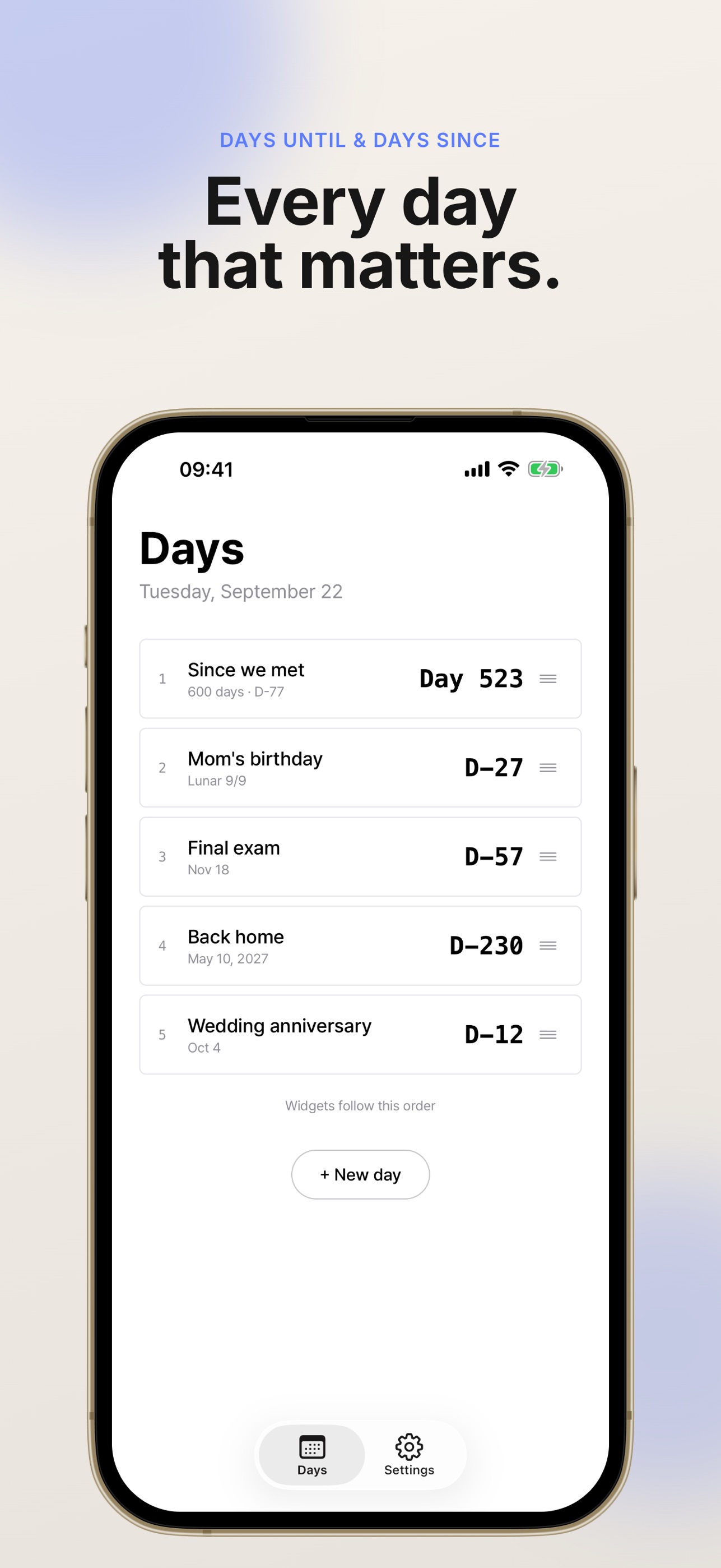 Screenshot 1 of Day: Days Until & Days Since