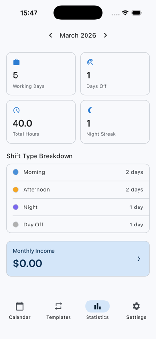 ShiftCal - Work Schedule Screenshot 3 of 5