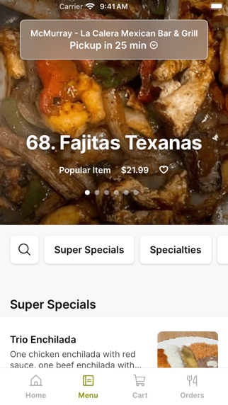 La Calera Mexican Bar & Grill iPhone screenshot 2 - Food & Drink app