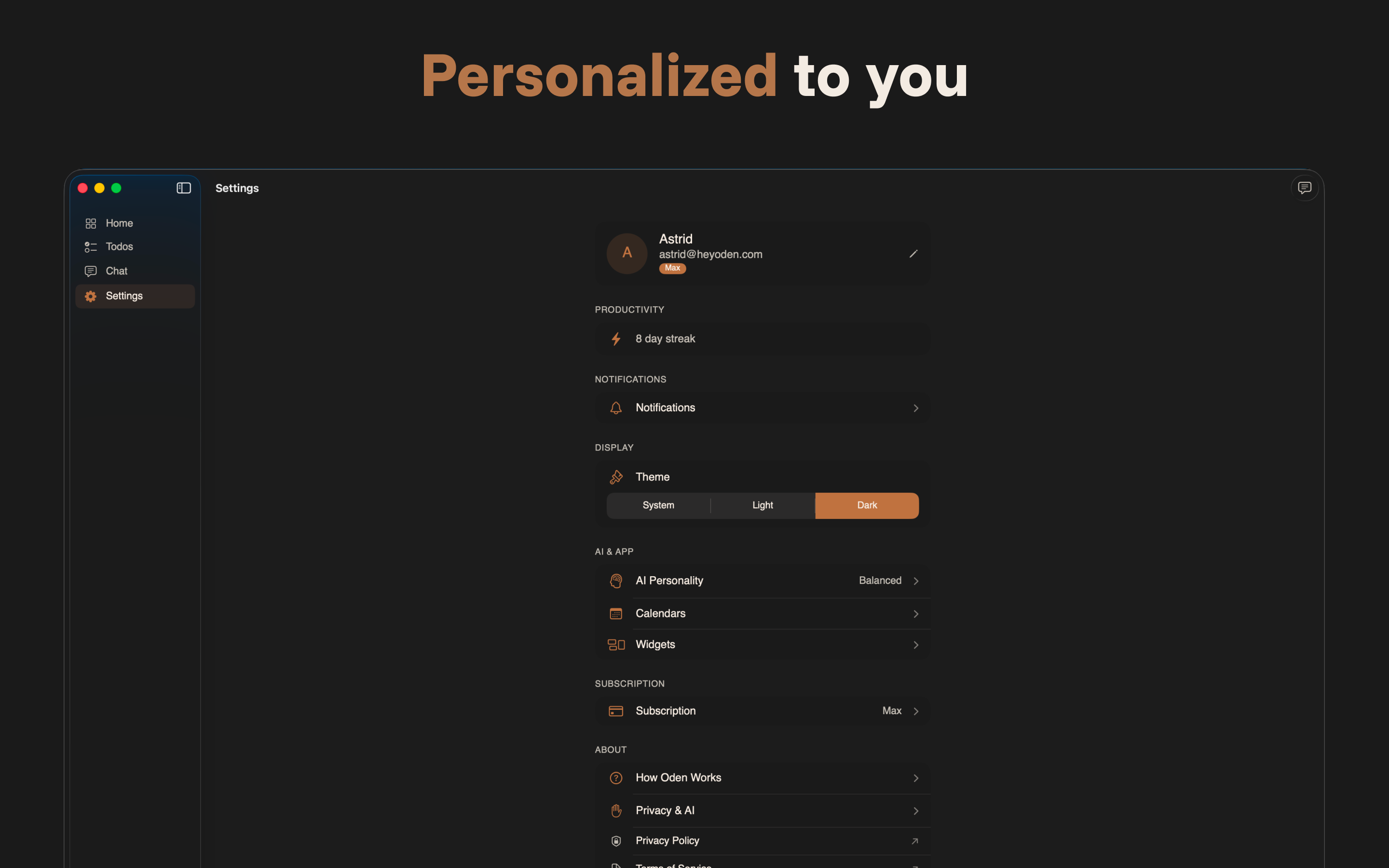 Oden — AI Todo Assistant