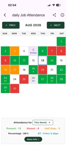 Daily Attendance Tracker App Screenshot 2 of 7