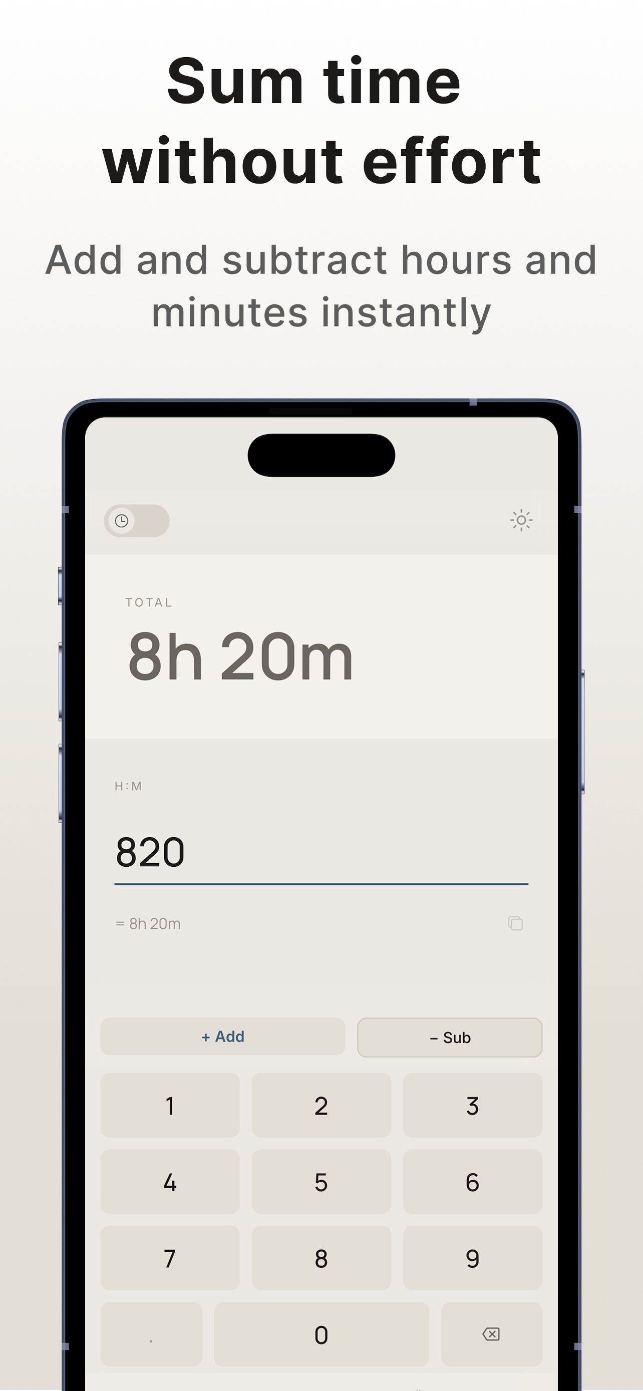 Tasu - Time Calculator screenshot 1
