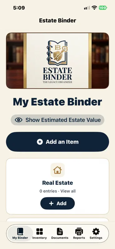 Estate Binder screenshot 1 of 7