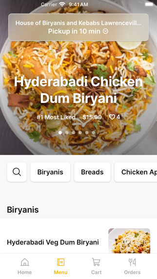 House of Biryanis and Kebabs iPhone screenshot 2 - Food & Drink app